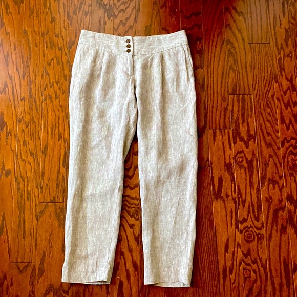 Linen Pants Cha Cha Vente Cropped Pants Capris 100% Linen - Picture 3 of 12